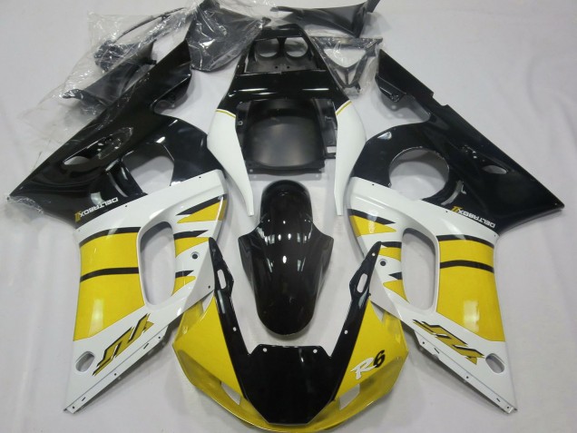 1998-2002 Yellow White Glossy Black Yamaha R6 Motorcycle Fairings Australia