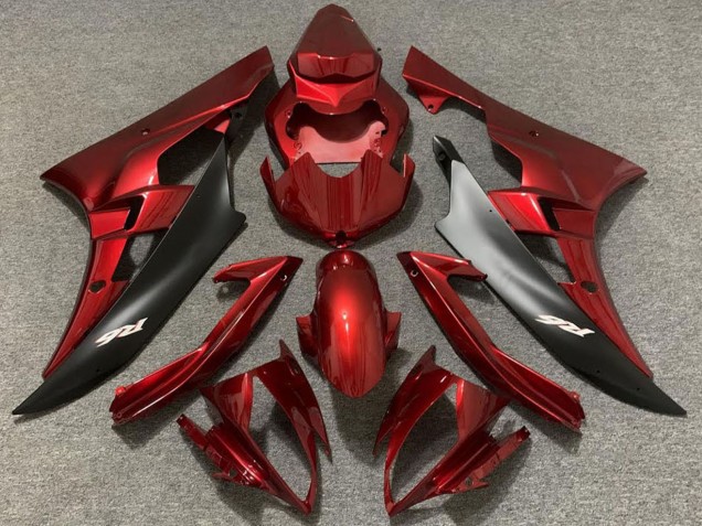2006-2007 Red Matte Black Yamaha R6 Motorcycle Fairings Australia