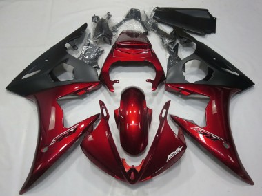 2005 Dark Red Matte Black Yamaha R6 Motorcycle Fairings Australia