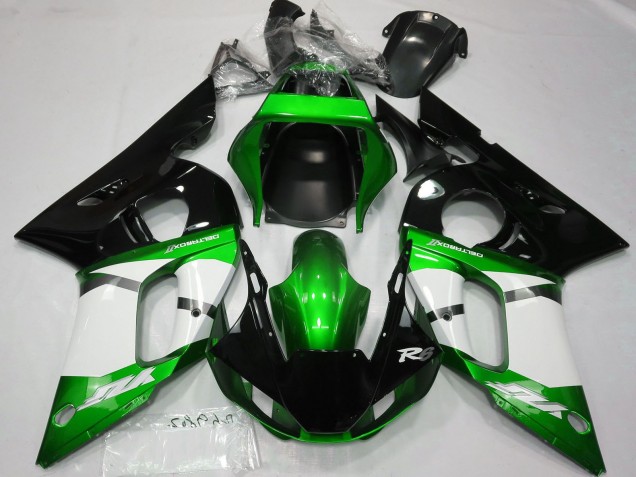 1998-2002 Green White Glossy Black Yamaha R6 Motorcycle Fairings Australia