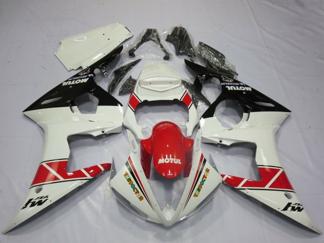 2005 White Red Glossy Black Motul Yamaha R6 Motorcycle Fairings Australia