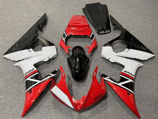 2003-2004 Red White Glossy Black Yamaha R6 Motorcycle Fairings Australia