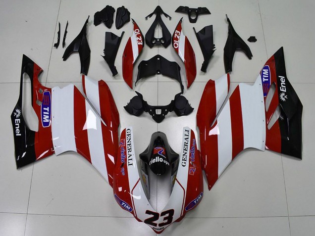 2015-2020 White Red Glossy Black Generali Tim 23 Ducati 959 1299 Motorcycle Fairings Australia