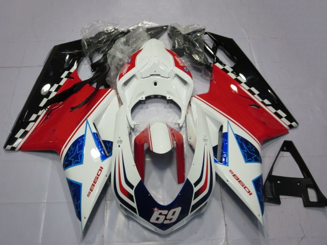2007-2014 White Red Black Blue 69 Ducati 1098 Motorcycle Fairings Australia