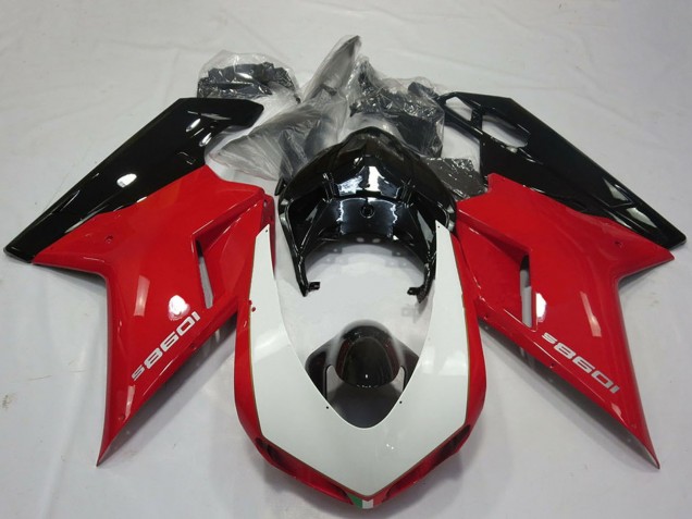 2007-2014 Red White Glossy Black Ducati 1098 Motorcycle Fairings Australia
