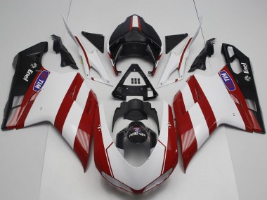 2007-2014 White Red Glossy Black Ducati 848 1098 1198 Motorcycle Fairing Australia