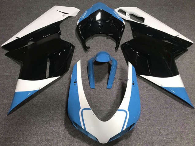 2007-2014 White Blue Glossy Black Ducati 848 1098 1198 Motorcycle Fairings Australia