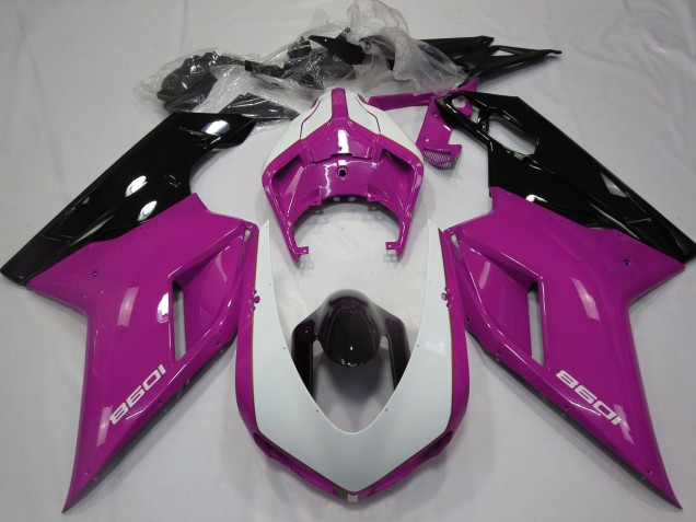 2007-2014 Pink White Glossy Black Ducati 1098 Motorcycle Fairings Australia