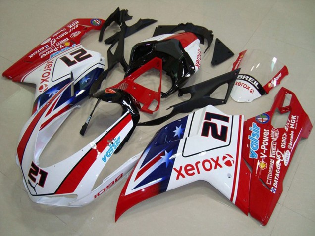 2007-2014 White Red Black Blue Star Xerox 21 Ducati 1098 Motorcycle Fairings Australia