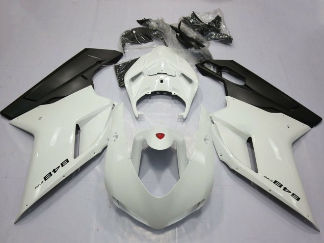 2007-2014 Pearl White Matte Black Ducati 848 Motorcycle Fairings Australia