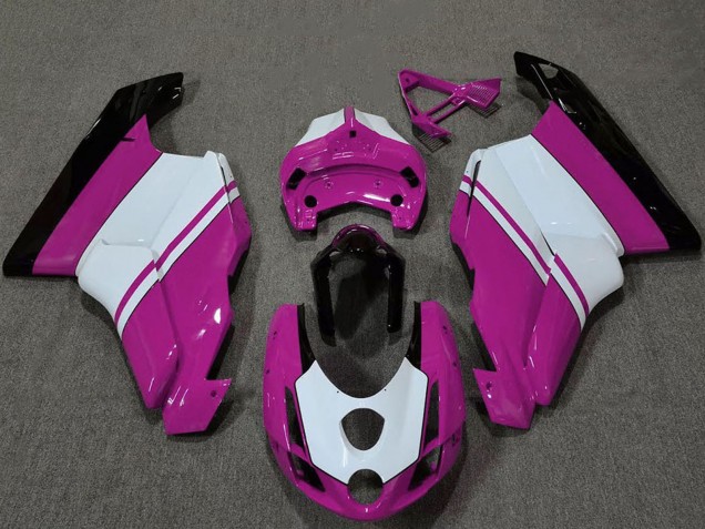 2003-2004 White Pink Glossy Black Ducati 749 999 Motorcycle Fairings Australia