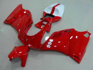 1993-2005 Glossy Red White Ducati 996 Motorcycle Fairings Australia