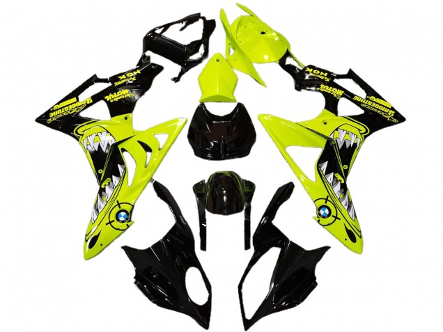 2009-2014 High Viz Yellow Glossy Black Shark BMW S1000RR Motorcycle Fairings Australia
