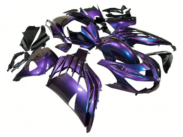 2012-2024 Chameleon Blue Purple Kawasaki ZX14R ZZR1400 Motorcycle Fairings Australia