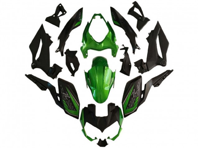 2018-2024 Green Matte Black Kawasaki Z400 Motorcycle Fairings Australia