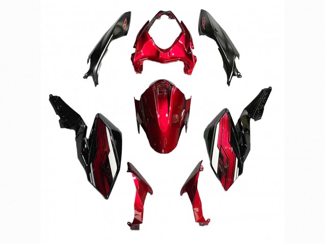 2018-2024 Candy Red Glossy Black Kawasaki Z400 Motorcycle Fairings Australia