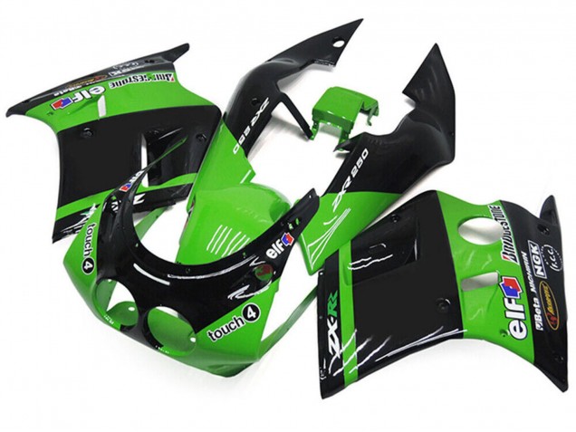 1989-1990 Green Glossy Black Elf Touch4 Bridgestone Kawasaki ZXR250 Motorcycle Fairings Australia