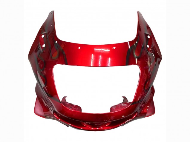 1998-2003 Red with Black Flame Kawasaki ZZR600 Motorcycle Fairings Australia