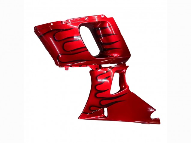 1998-2003 Red with Black Flame Kawasaki ZZR600 Motorcycle Fairings Australia