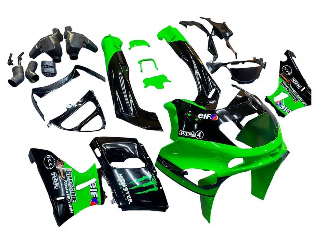1993-2007 Green Glossy Black Green Monster Elf Touch4 Bridgestone Kawasaki ZZR400 Motorcycle Fairings Australia