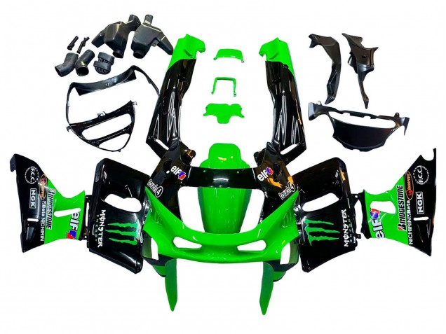 1993-2007 Green Glossy Black Green Monster Elf Touch4 Bridgestone Kawasaki ZZR400 Motorcycle Fairings Australia