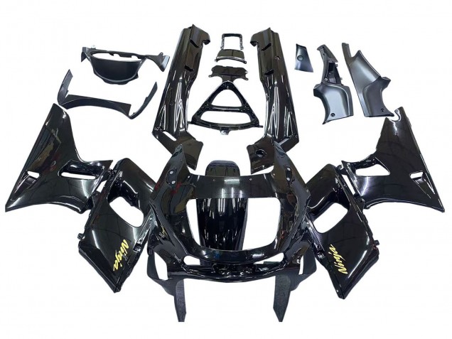 1998-2003 Glossy Black Gold Ninja Kawasaki ZZR600 Motorcycle Fairings Australia