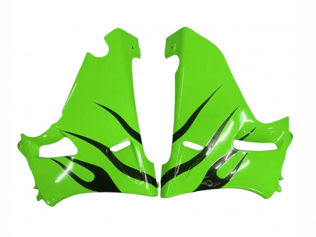 1998-2003 Green Glossy Black Flame Kawasaki ZZR600 Motorcycle Fairings Australia