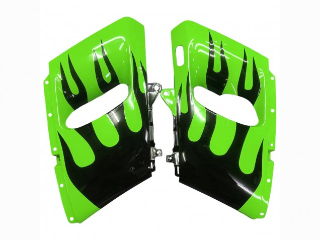 1998-2003 Green Glossy Black Flame Kawasaki ZZR600 Motorcycle Fairings Australia