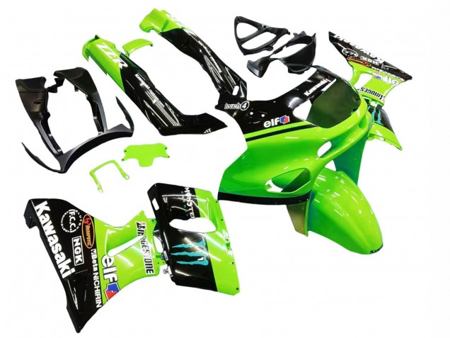 1998-2003 Green Glossy Black Blue Monster Elf Touch4 Bridgestone Kawasaki ZZR600 Motorcycle Fairings Australia