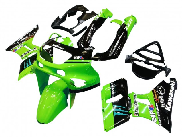 1998-2003 Green Glossy Black Blue Monster Elf Touch4 Bridgestone Kawasaki ZZR600 Motorcycle Fairings Australia