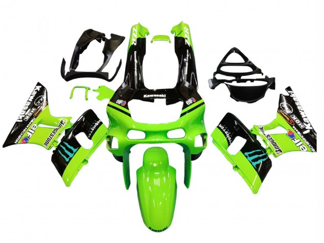 1998-2003 Green Glossy Black Blue Monster Elf Touch4 Bridgestone Kawasaki ZZR600 Motorcycle Fairings Australia