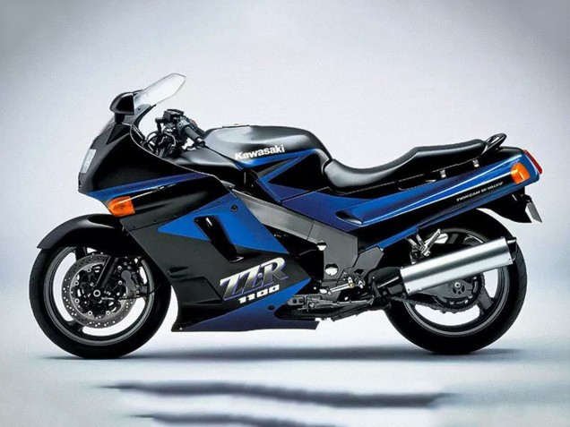 1990-1992 Blue Glossy Black Kawasaki ZZR1100 Motorcycle Fairings Australia