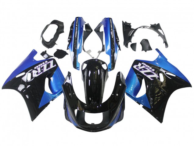 1990-1992 Blue Glossy Black Kawasaki ZZR1100 Motorcycle Fairings Australia
