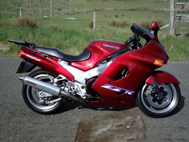 1993-2003 Dark Red Kawasaki ZZR1100 Motorcycle Fairings Australia