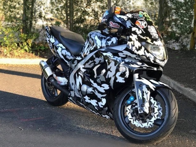 1996-2007 Black White Grey Camouflage Yamaha YZF600R Thundercat Motorcycle Fairings Australia