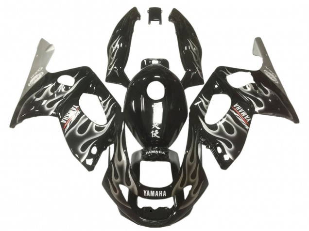 1996-2007 Glossy Black Silver Flame Yamaha YZF600R Thundercat Motorcycle Fairings Australia
