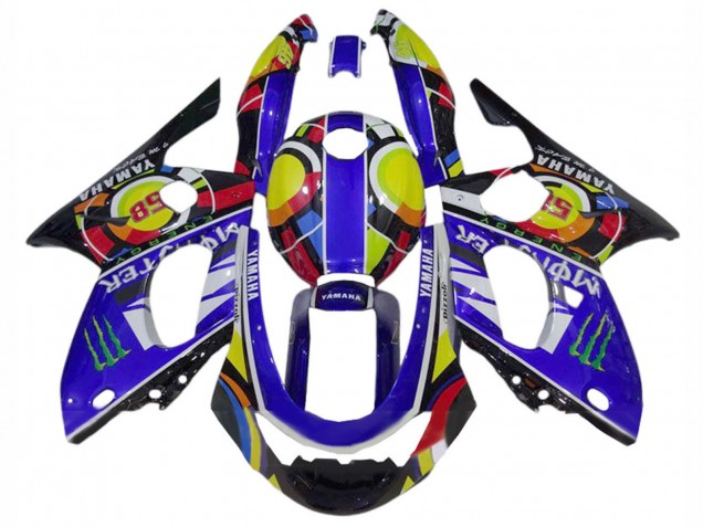 1996-2007 Blue Black White Yellow Monster 46 Yamaha YZF600R Thundercat Motorcycle Fairings Australia