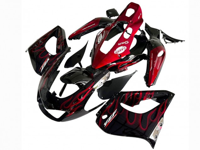 1997-2007 Black with Red Flame Yamaha YZF 1000R Thunderace Motorcycle Fairing Kits Australia