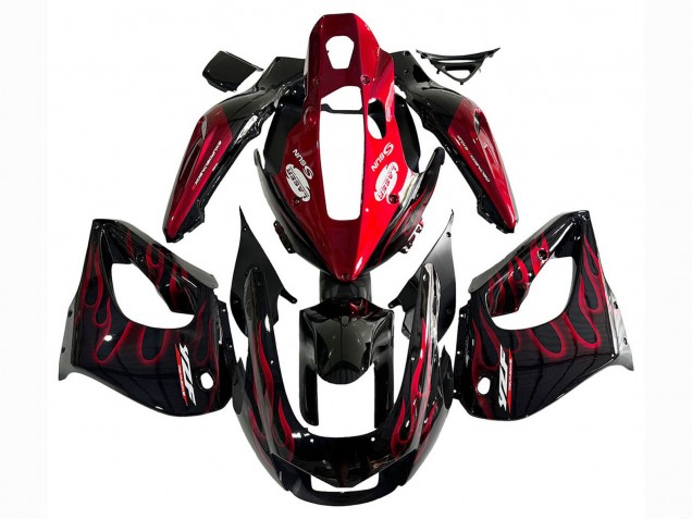 1997-2007 Black with Red Flame Yamaha YZF 1000R Thunderace Motorcycle Fairing Kits Australia