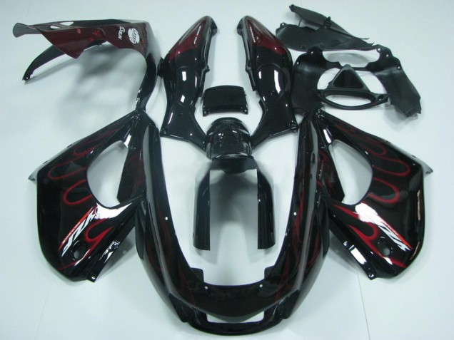 1997-2007 Black with Red Flame Yamaha YZF 1000R Thunderace Motorcycle Fairing Australia