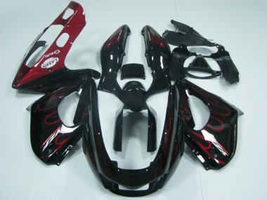 1997-2007 Black with Red Flame Yamaha YZF 1000R Thunderace Motorcycle Fairings Australia