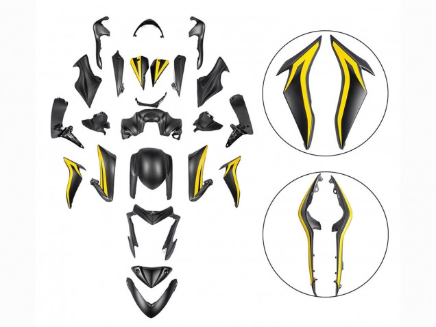 2015-2020 Black Yellow Suzuki GSX-S 1000 Motorcycle Fairings Australia
