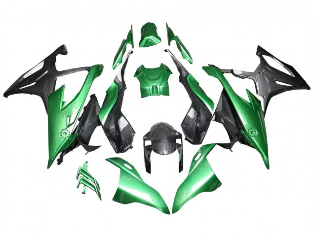 2019-2022 Glossy Black Green Carbon Fiber BMW S1000RR Motorcycle Fairings Australia