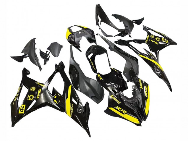 2019-2022 Glossy Black Yellow BMW S1000RR Motorcycle Fairings Australia