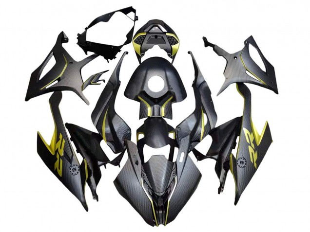 2019-2022 Black Yellow Carbon Fiber BMW S1000RR Motorcycle Fairings Australia