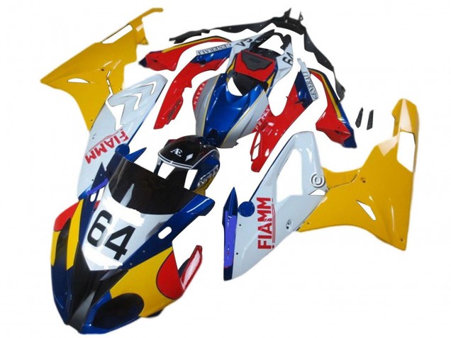 2015-2016 Yellow White Blue Fiamm 64 BMW S1000RR Motorcycle Fairings Australia