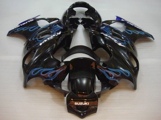 2004-2006 Glossy Black Blue Flame Suzuki GSX600F/GSX750F Motorcycle Fairings Australia