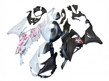 2023-2025 Black White with Flower Kawasaki ZX6R Motorcycle Fairings Australia