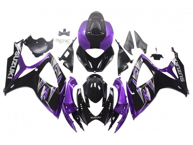 2006-2007 Purple Glossy Black Suzuki GSXR 600 / GSXR 750 Motorcycle Fairing Kits Australia