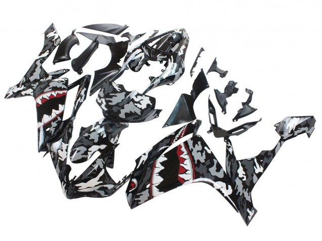 2007-2008 Grey White Camouflage Shark Yamaha YZF 1000 R1 Motorcycle Fairings Australia
